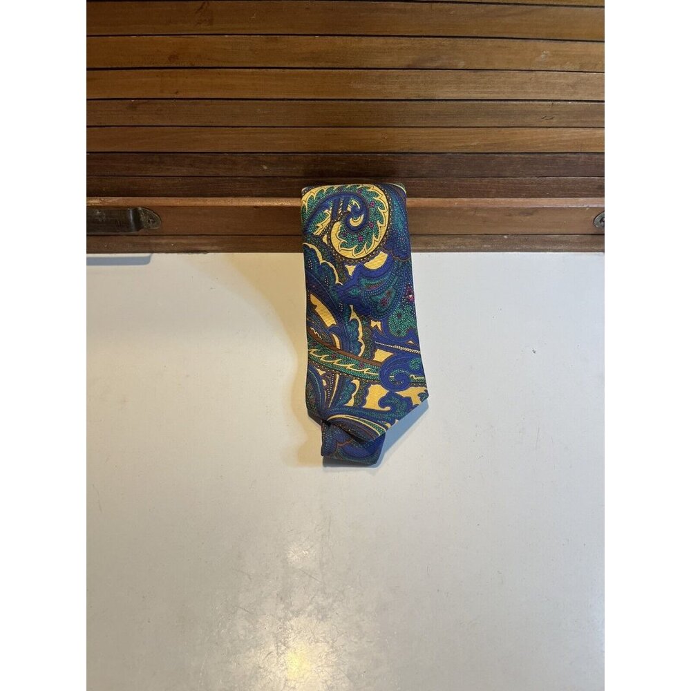 Vintage R Hanauer Tie All Silk Flowers Yellow 100% silk NWOT